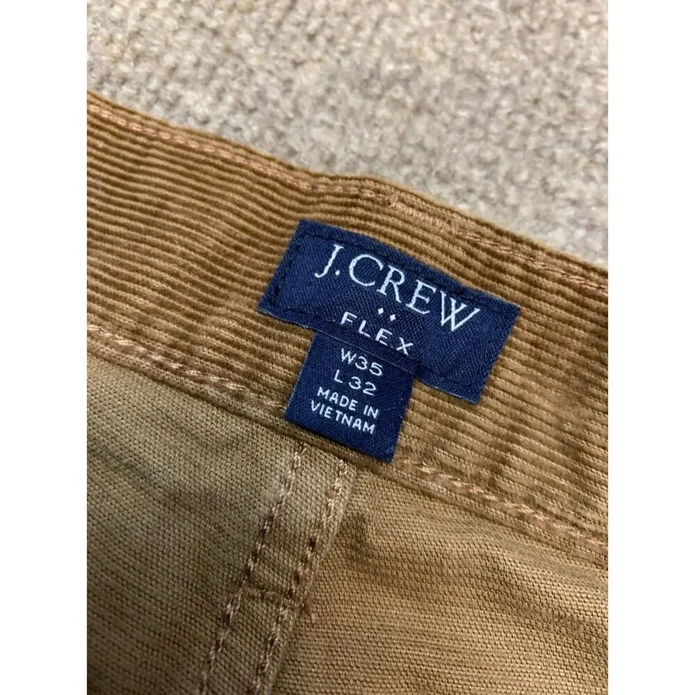 J Crew Pants Mens 35x32 Slim Fit Flex Corduroy Straight Leg Preppy Casual Chino